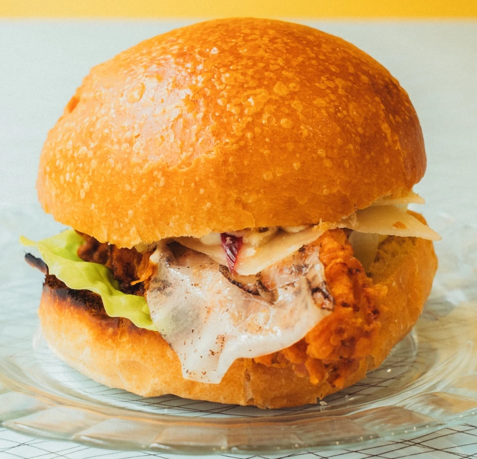 Double cheese chicken burger